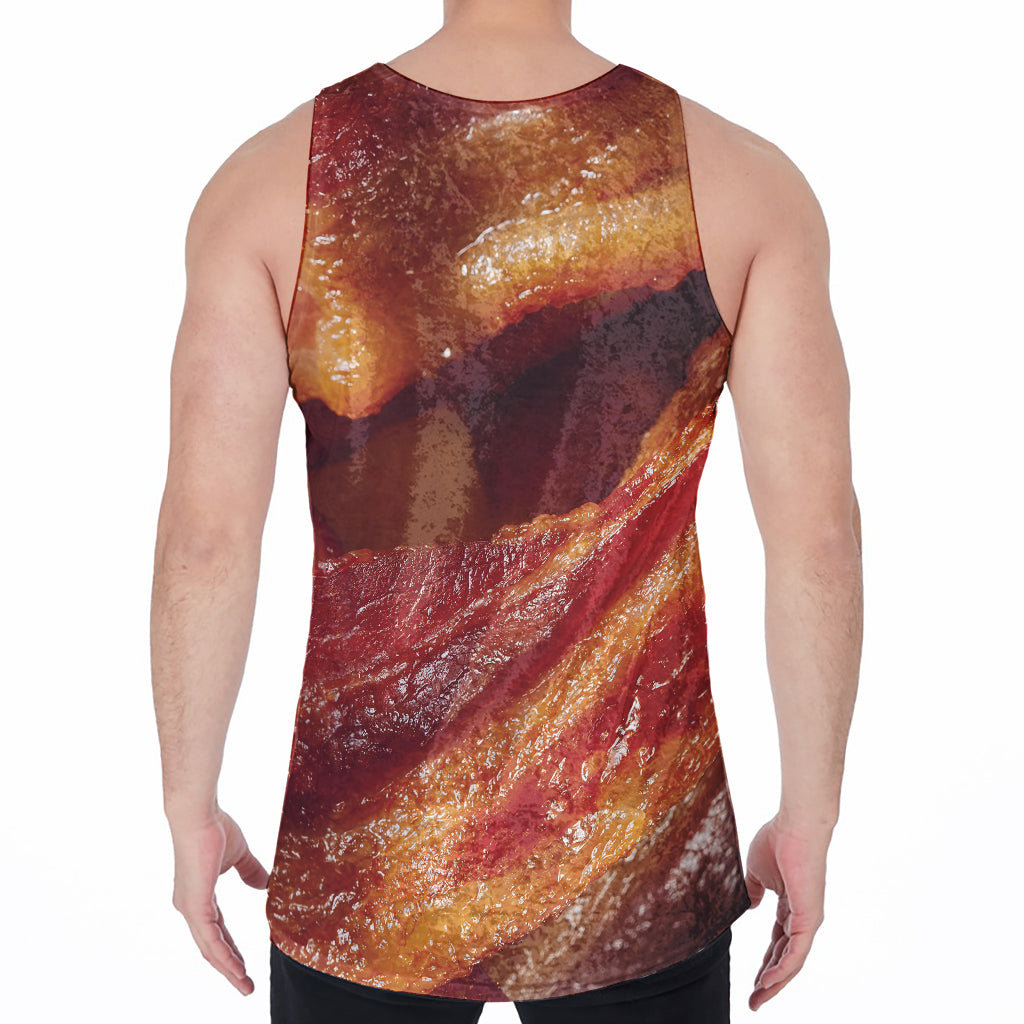 Crispy Bacon Print Men's Velvet Tank Top