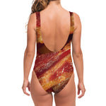 Crispy Bacon Print One Piece Swimsuit