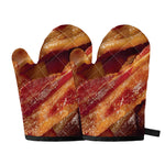 Crispy Bacon Print Oven Mitts