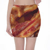 Crispy Bacon Print Pencil Mini Skirt