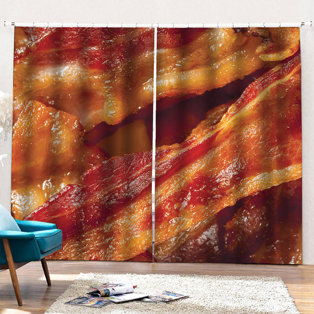 Crispy Bacon Print Pencil Pleat Curtains