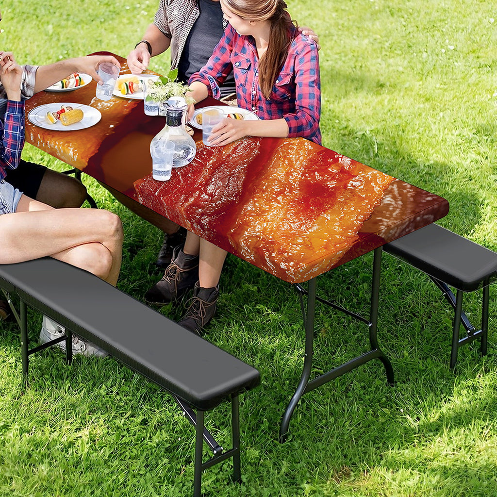Crispy Bacon Print Picnic Table Cover