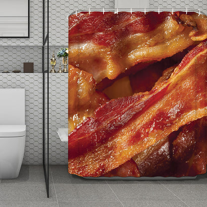 Crispy Bacon Print Polyester Shower Curtain