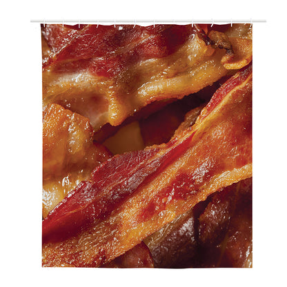 Crispy Bacon Print Polyester Shower Curtain
