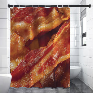 Crispy Bacon Print Premium Shower Curtain