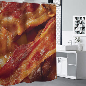 Crispy Bacon Print Premium Shower Curtain