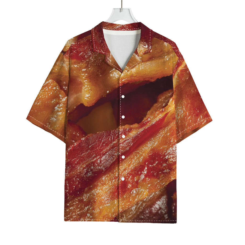 Crispy Bacon Print Rayon Hawaiian Shirt