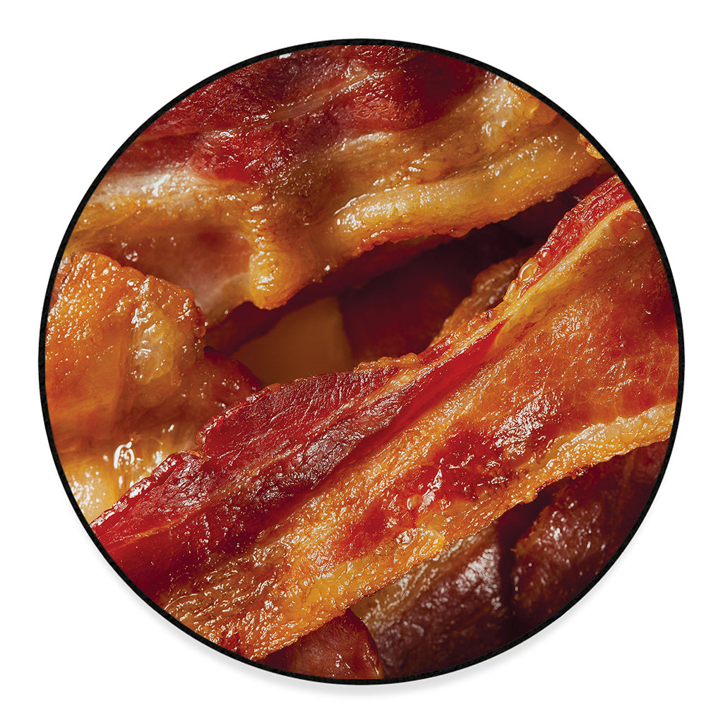 Crispy Bacon Print Round Floor Mat