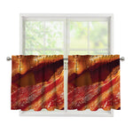 Crispy Bacon Print Tier Curtains