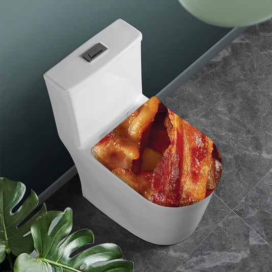 Crispy Bacon Print Toilet Lid Cover