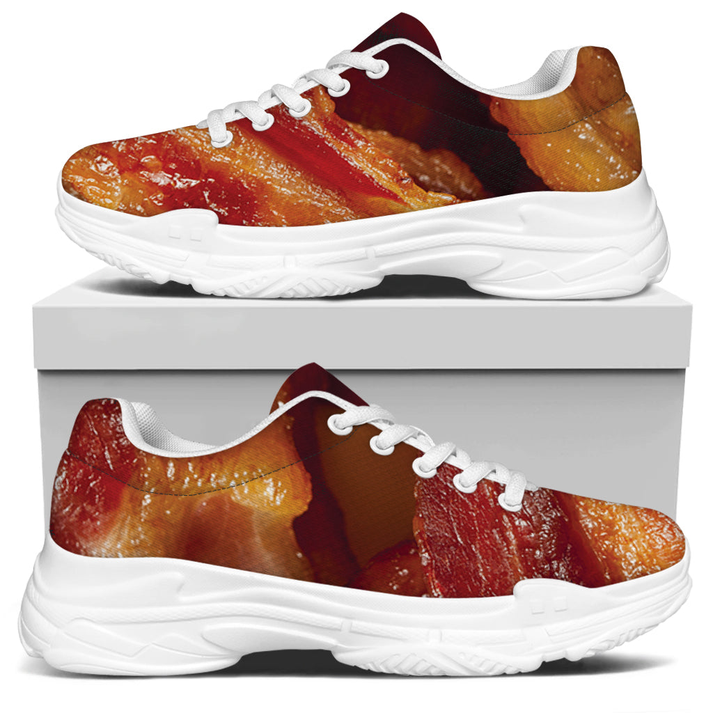Crispy Bacon Print White Chunky Shoes