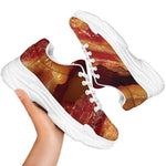 Crispy Bacon Print White Chunky Shoes