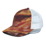 Crispy Bacon Print White Mesh Trucker Cap