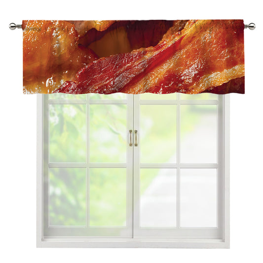 Crispy Bacon Print Window Valance