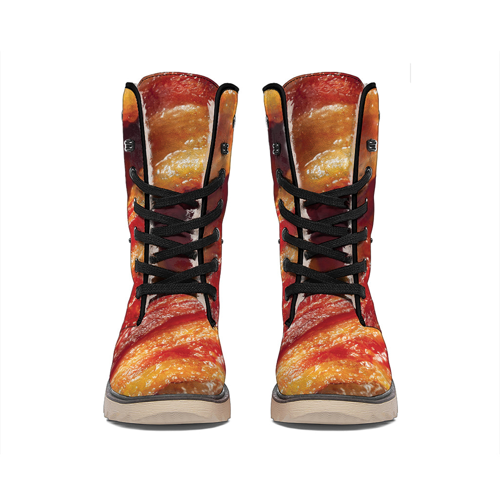 Crispy Bacon Print Winter Boots