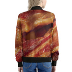 Crispy Bacon Print Women's Bomber Jacket