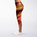 Crispy Bacon Print Women's Capri Leggings