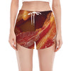 Crispy Bacon Print Women's Split Running Shorts