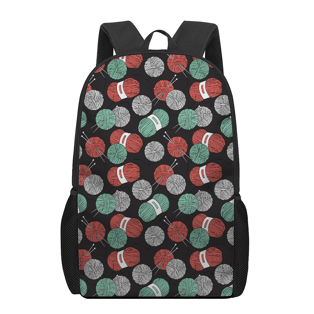 Crochet Yarn Pattern Print 17 Inch Backpack