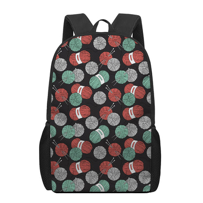 Crochet Yarn Pattern Print 17 Inch Backpack
