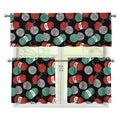 Crochet Yarn Pattern Print 3 Piece Kitchen Curtains