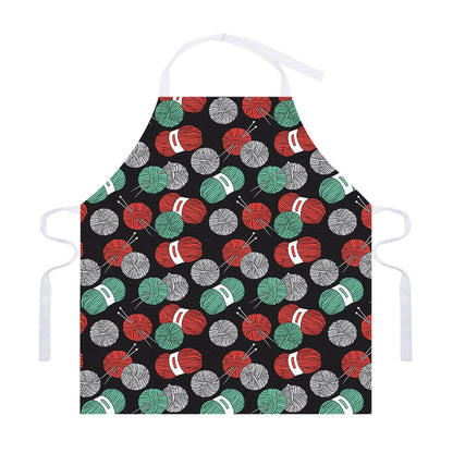 Crochet Yarn Pattern Print Adjustable Apron