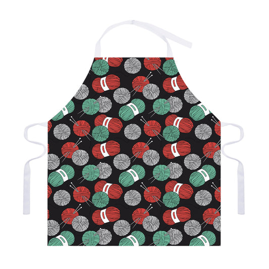 Crochet Yarn Pattern Print Adjustable Apron