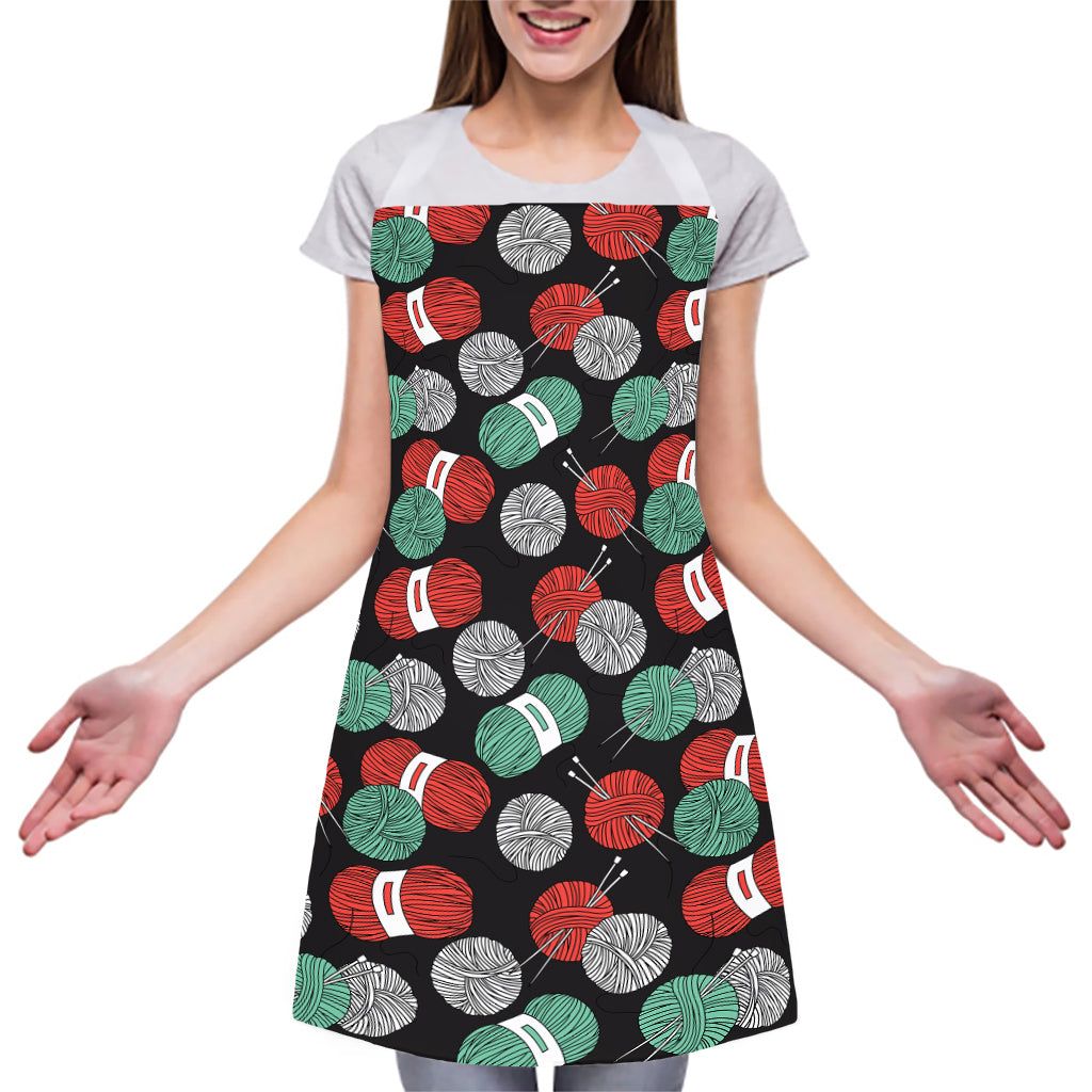 Crochet Yarn Pattern Print Adjustable Apron