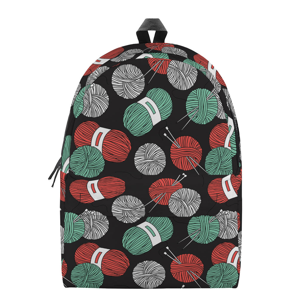 Crochet Yarn Pattern Print Backpack