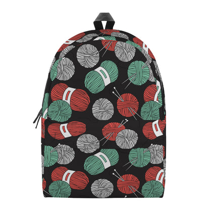 Crochet Yarn Pattern Print Backpack