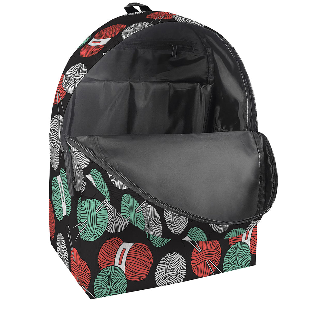 Crochet Yarn Pattern Print Backpack