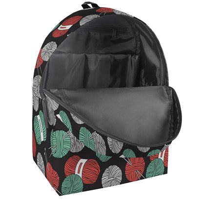 Crochet Yarn Pattern Print Backpack