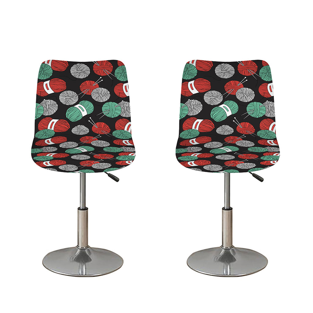 Crochet Yarn Pattern Print Bar Stool Covers
