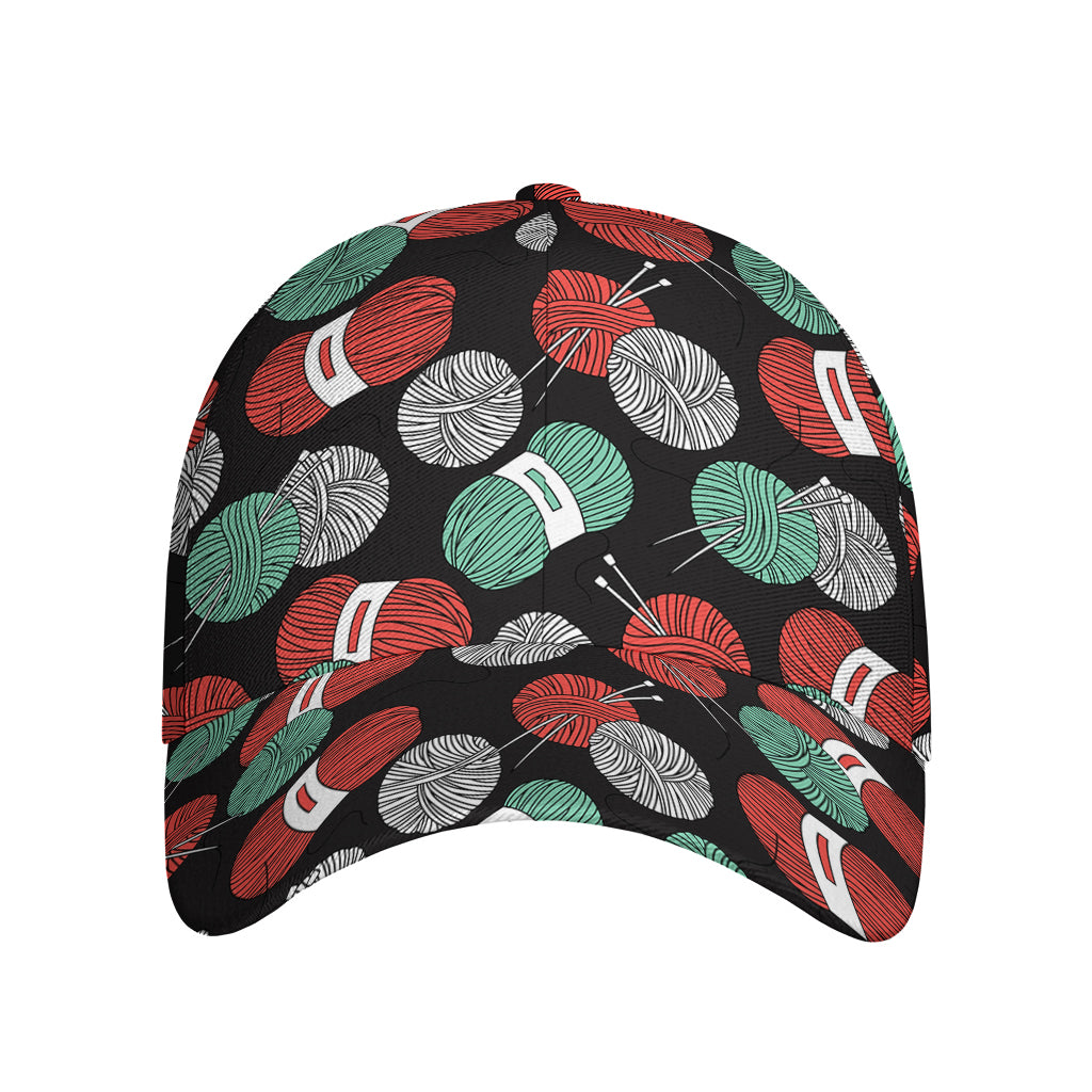 Crochet Yarn Pattern Print Baseball Cap