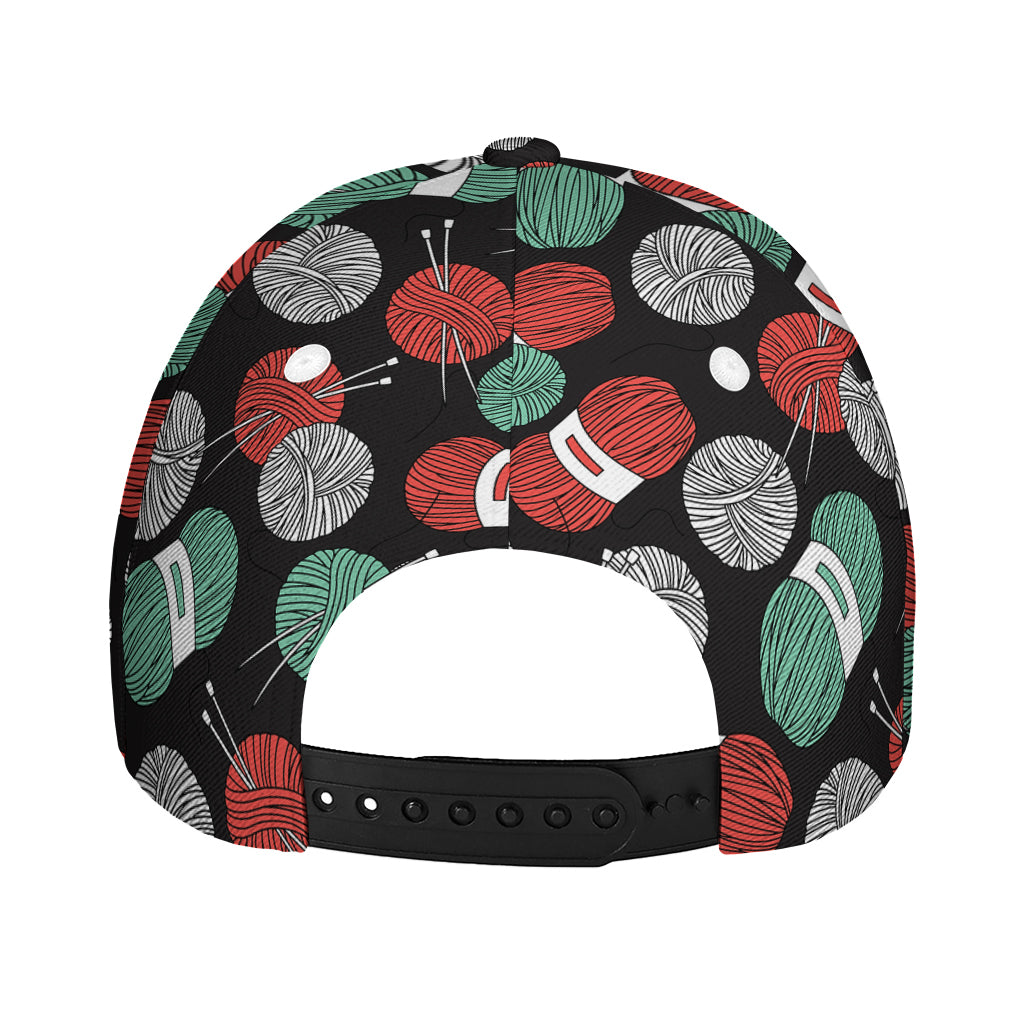 Crochet Yarn Pattern Print Baseball Cap