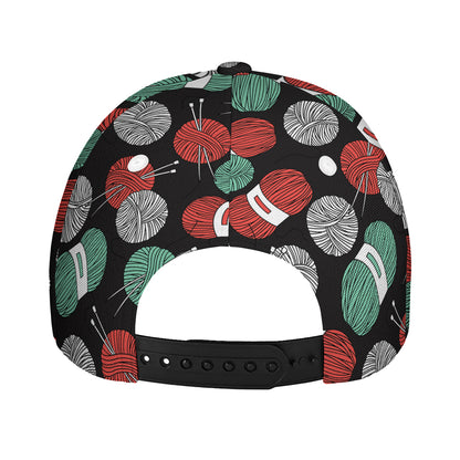 Crochet Yarn Pattern Print Baseball Cap