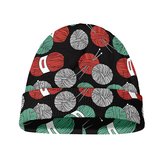 Crochet Yarn Pattern Print Beanie