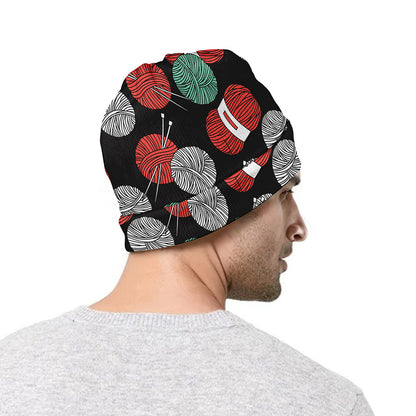 Crochet Yarn Pattern Print Beanie
