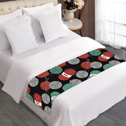 Crochet Yarn Pattern Print Bed Runner