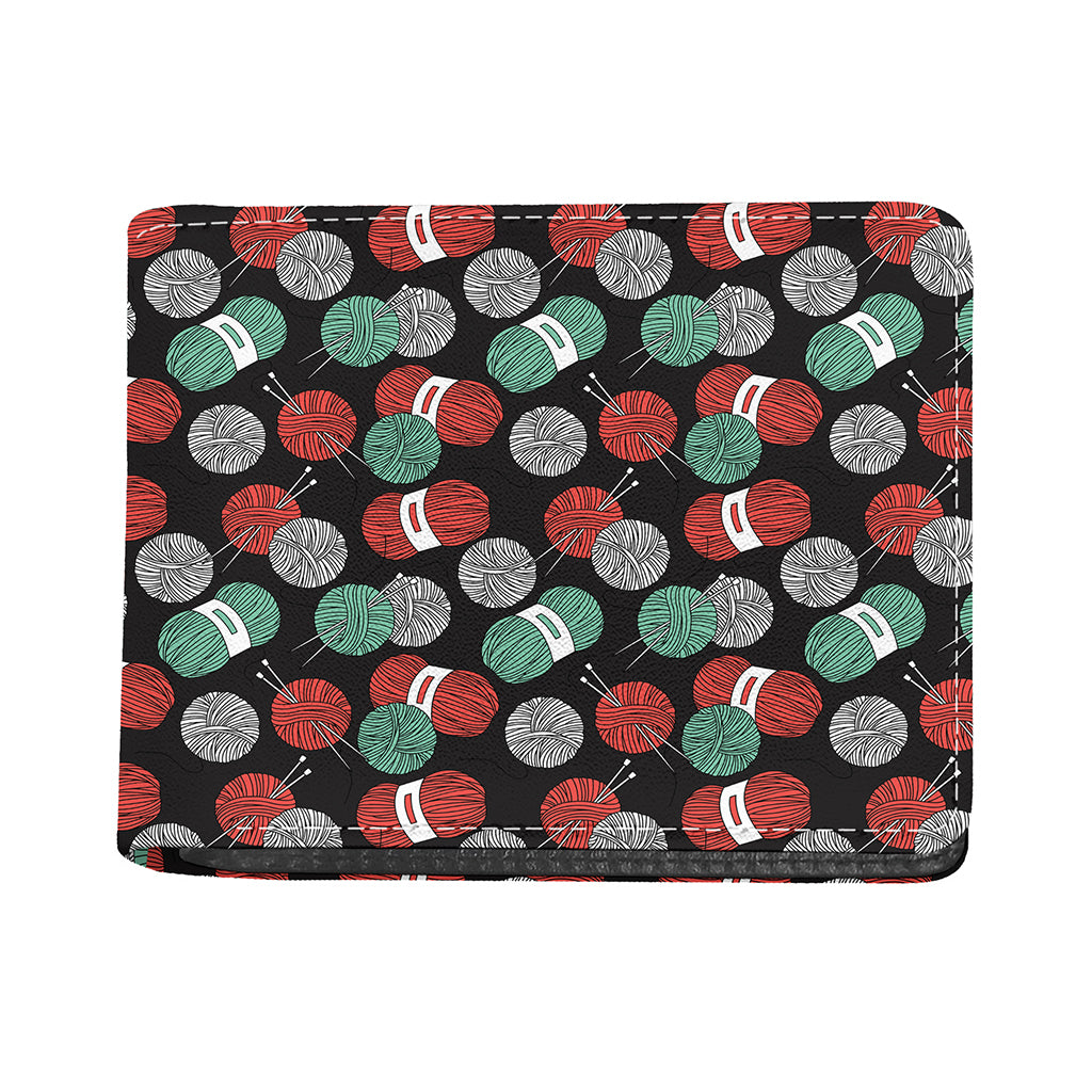 Crochet Yarn Pattern Print Bifold Wallet