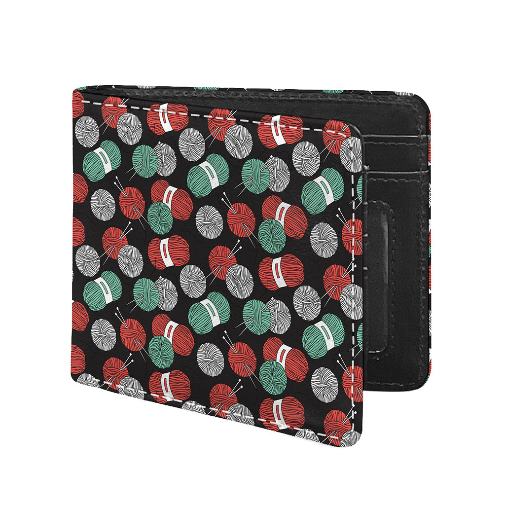 Crochet Yarn Pattern Print Bifold Wallet