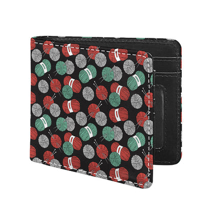 Crochet Yarn Pattern Print Bifold Wallet