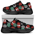 Crochet Yarn Pattern Print Black Chunky Shoes