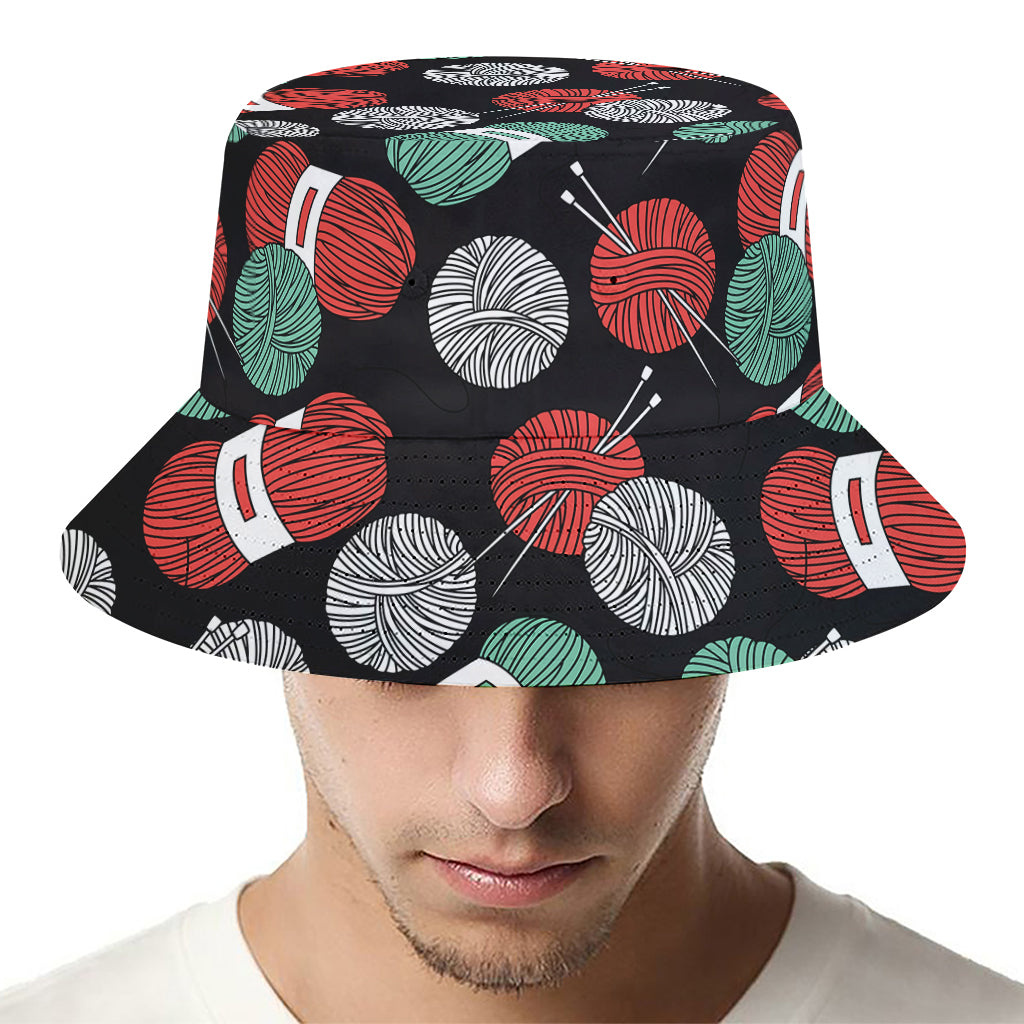 Crochet Yarn Pattern Print Bucket Hat