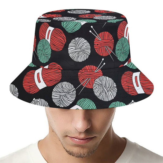 Crochet Yarn Pattern Print Bucket Hat
