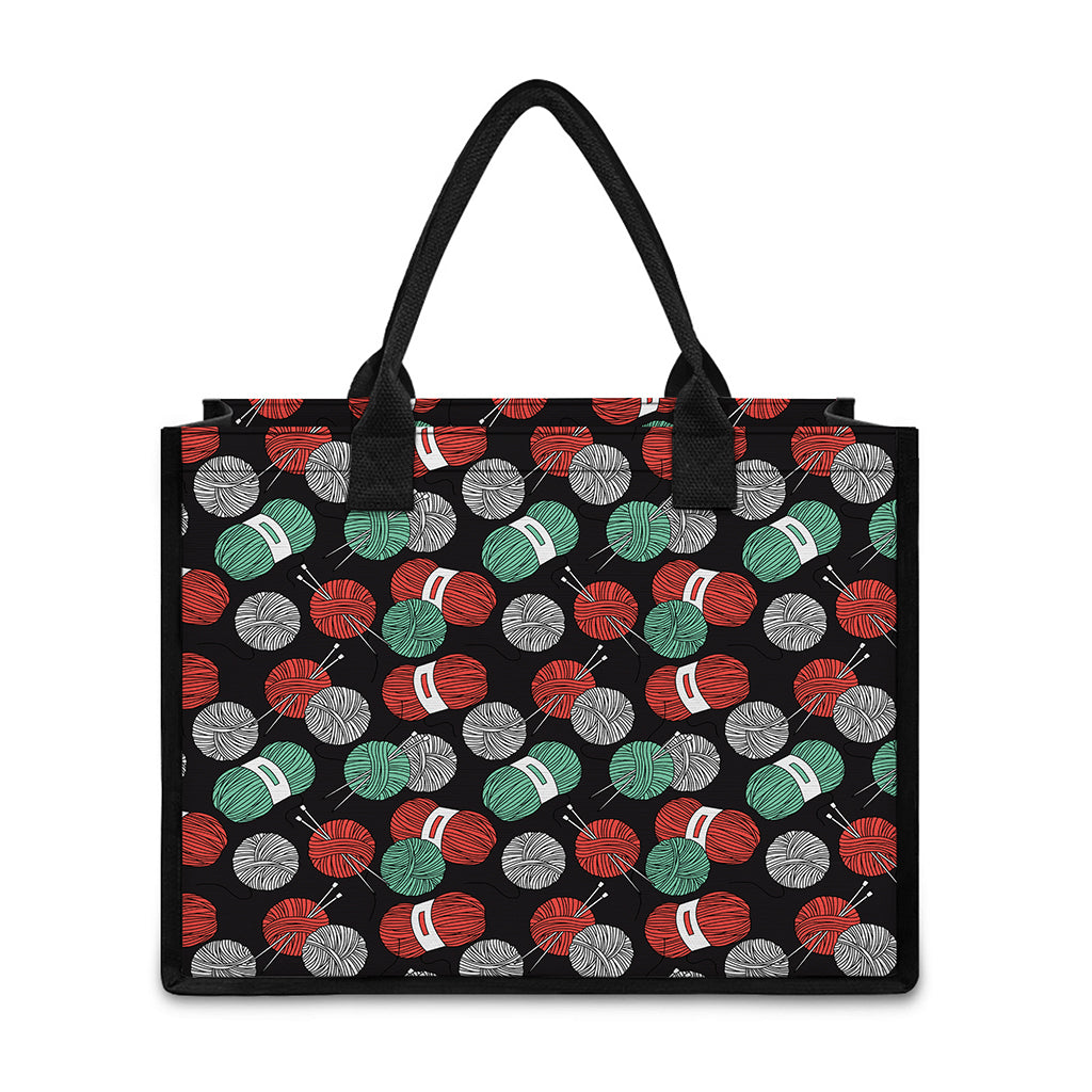 Crochet Yarn Pattern Print Canvas Tote Bag