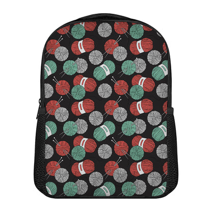 Crochet Yarn Pattern Print Casual Backpack