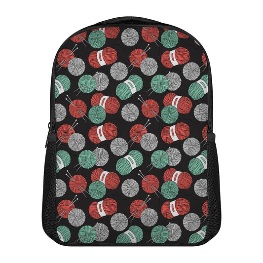 Crochet Yarn Pattern Print Casual Backpack