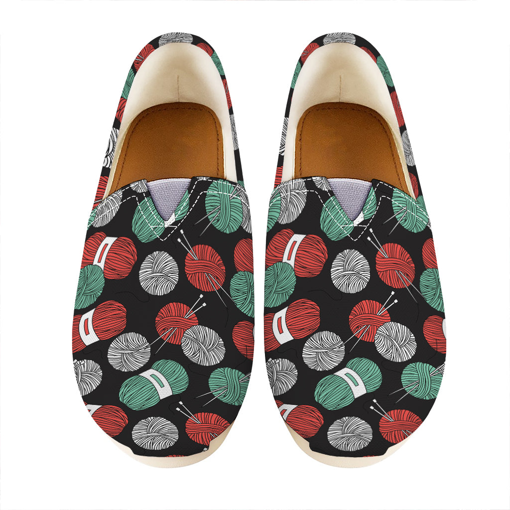 Crochet Yarn Pattern Print Casual Shoes