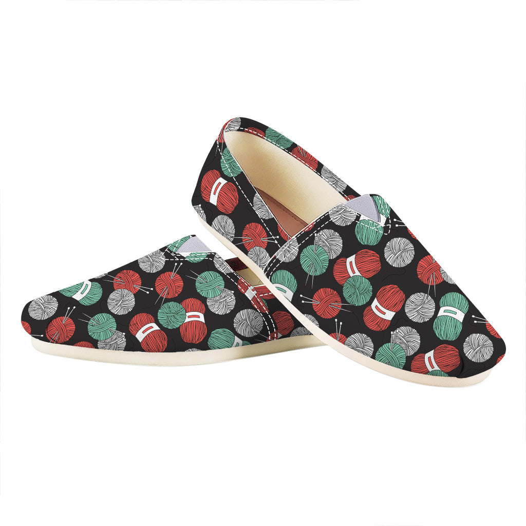 Crochet Yarn Pattern Print Casual Shoes
